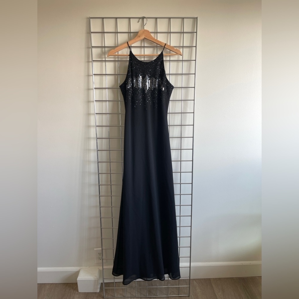 Cachet Black Sequin Maxi Dress